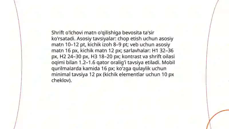 Kompyuterda matn yozishda turli xil o'lchov va ko'rinishdagi shriftlardan foydalanish 4