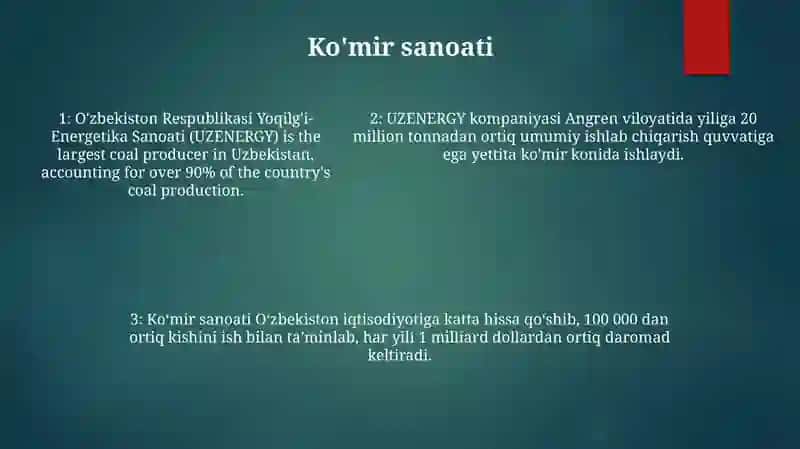 O’Zbekiston Respublikasi Yoqilg’I Energetika Sanoati 4