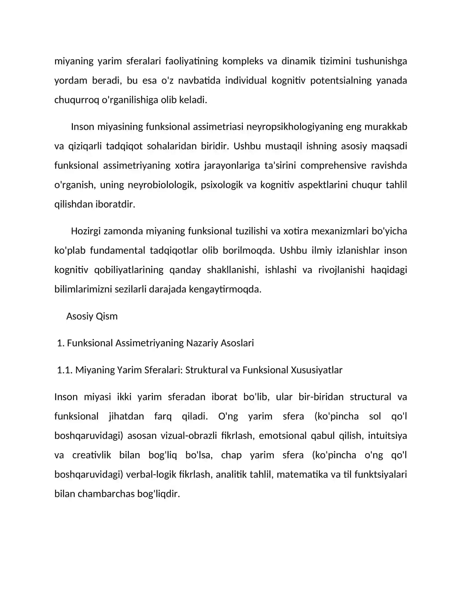 Funksional Assimetriya va Xotira: Kompleks Neyropsikhologik Tadqiqot 4