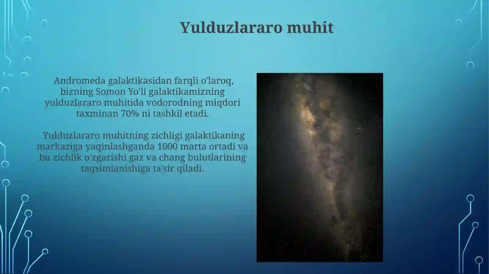 Somon yo'li. Bizning galaktikamiz.tuzilishi va tarkibi 4
