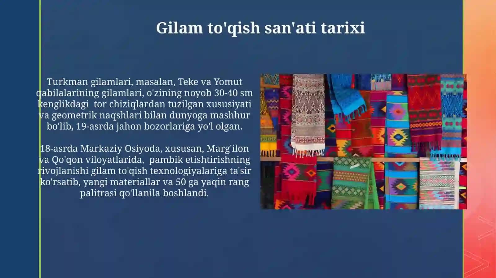 Gilam to'qish san'ati 4