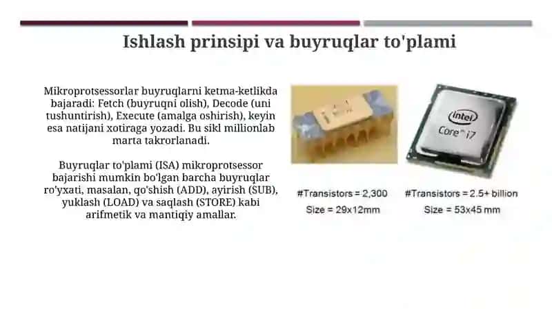 Mikroprotsessorlar: Asosiy tushunchalar va arxitektura 4