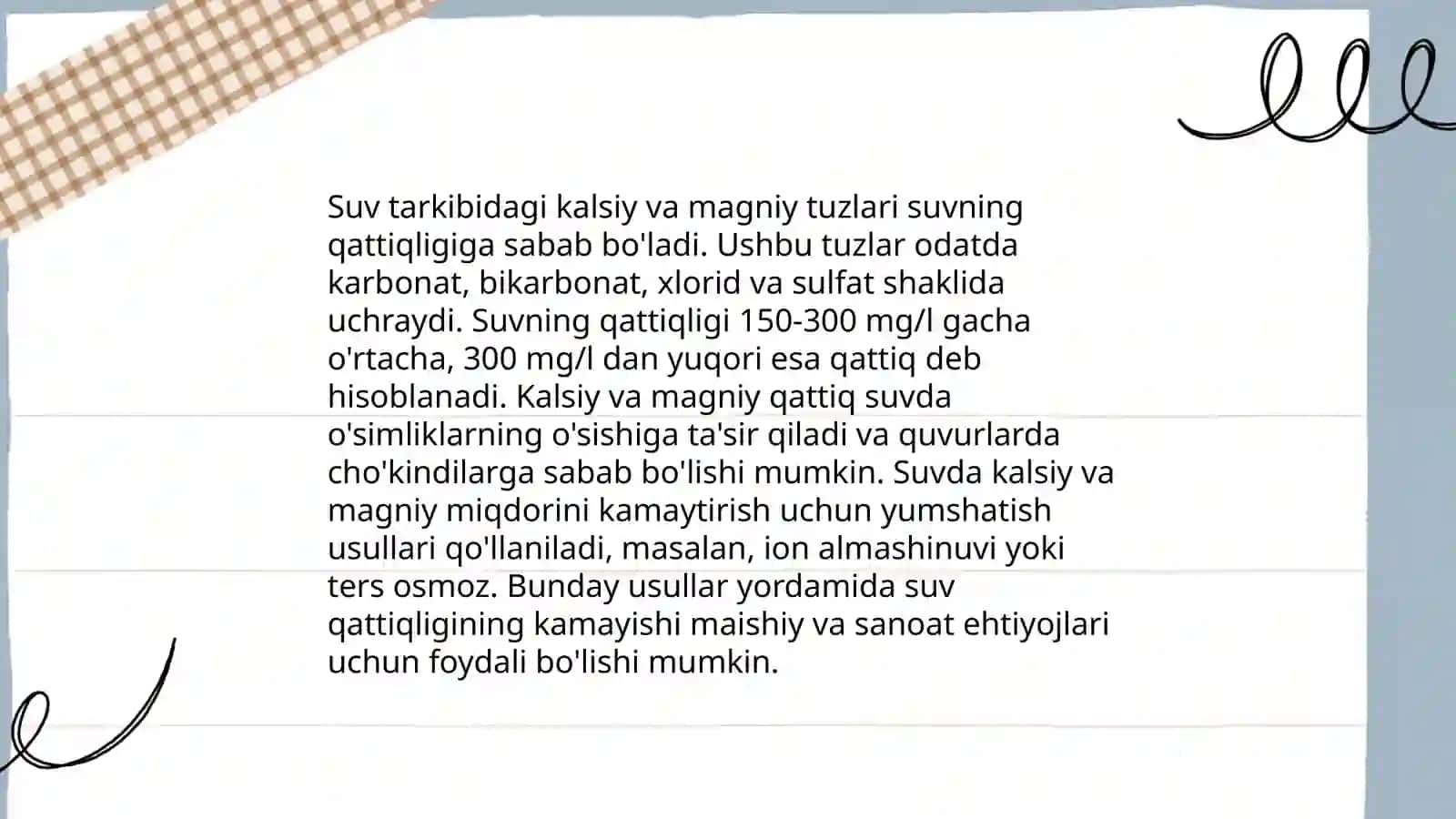 Suvning qattiqligi va yumshatish usullari 4