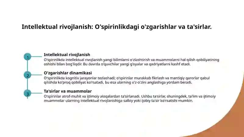 Ilk o'spirinlik va yoshlik davrida psixik rivojlanish xususiyatlari 4