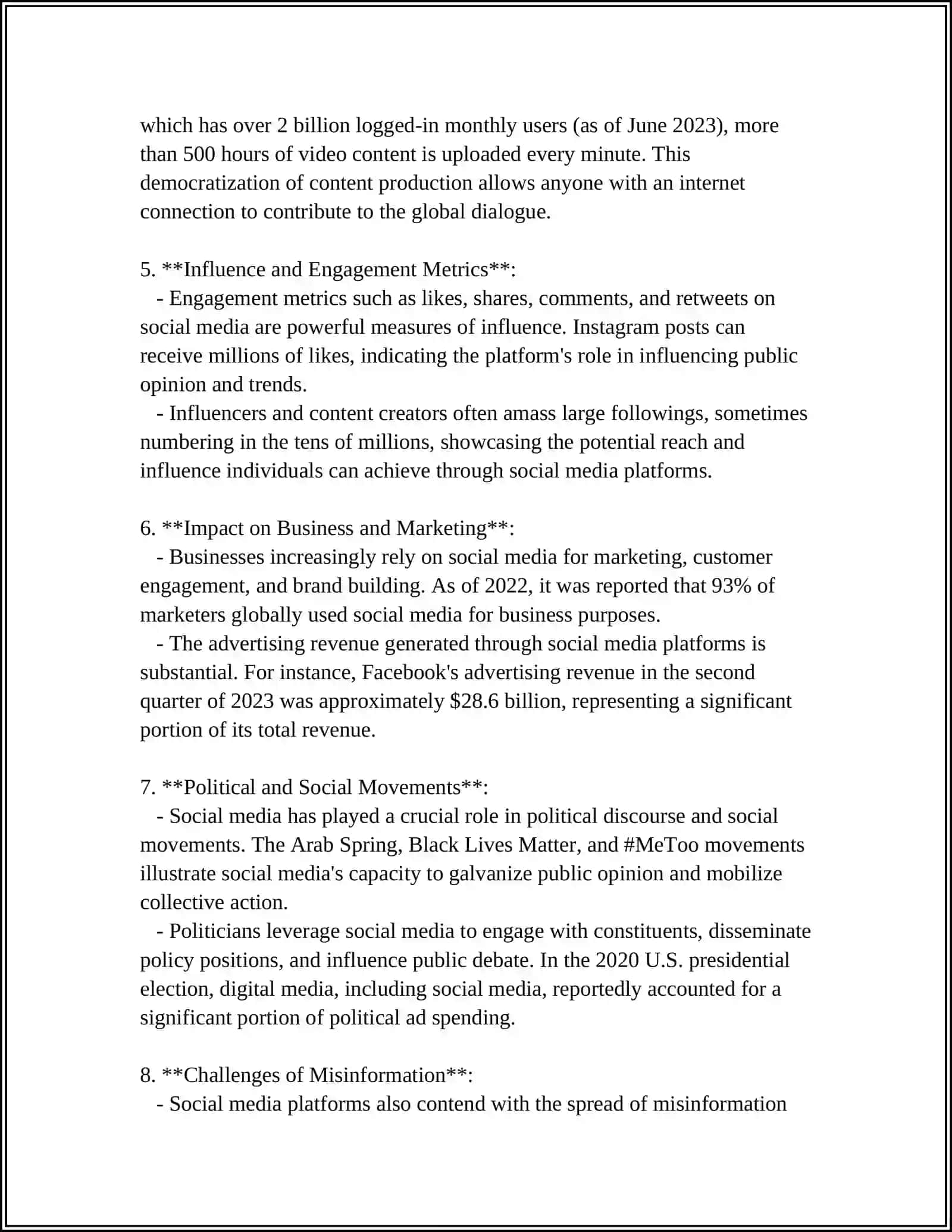 ARTICLE ON THE IMPACT OF SOCIAL MEDIA ON SOCIETY WITH MATCHING HEADINGS QUESTIONS 4