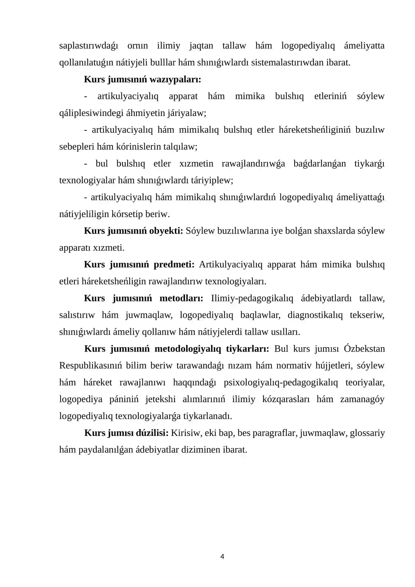 Artikulyaciyalıq apparat hám mimika bulshıq etleri háreketsheńligin rawajlandırıw texnologiyaları 4