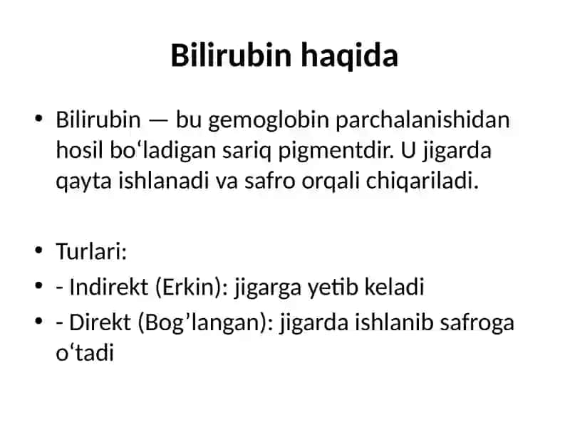 Sariqlikning biokimyoviy jihatdan differensial tashhisi 4