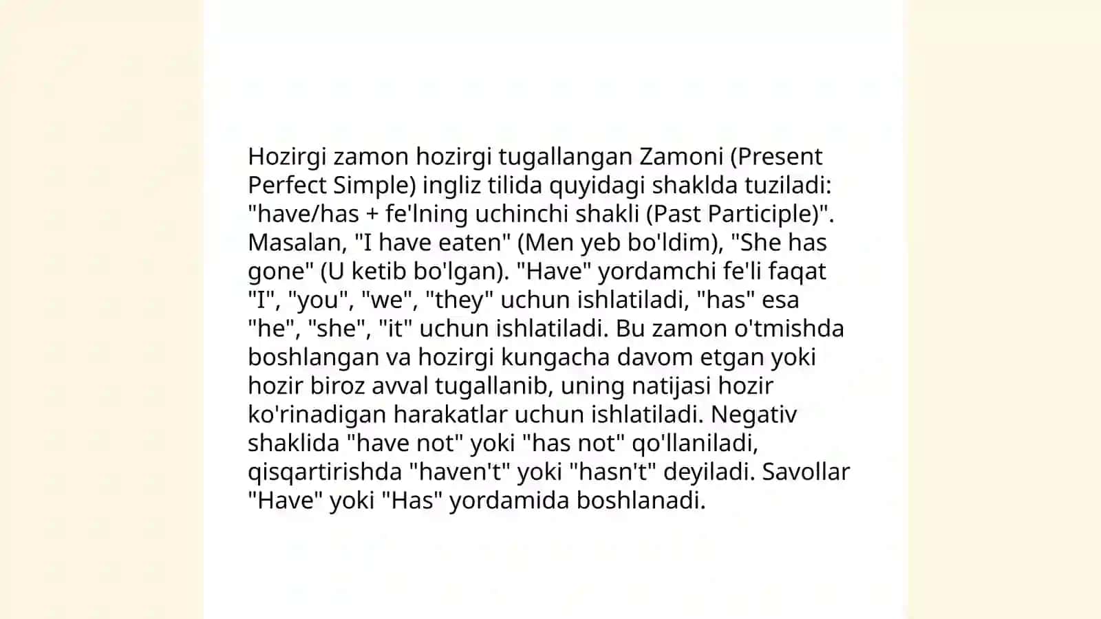 Present Perfect Simple 4