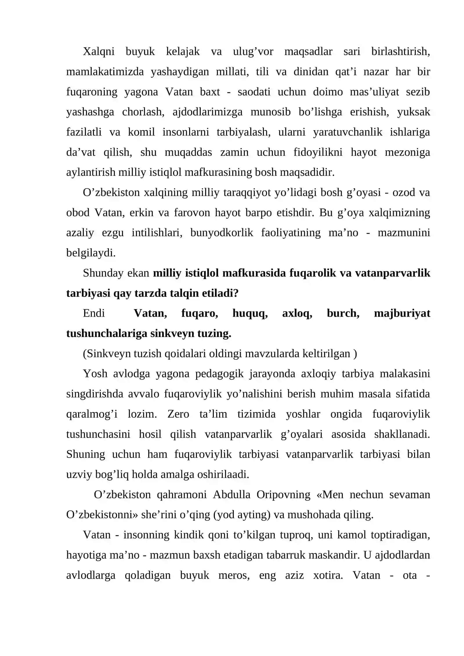 Fuqarolik tarbiyasi 4
