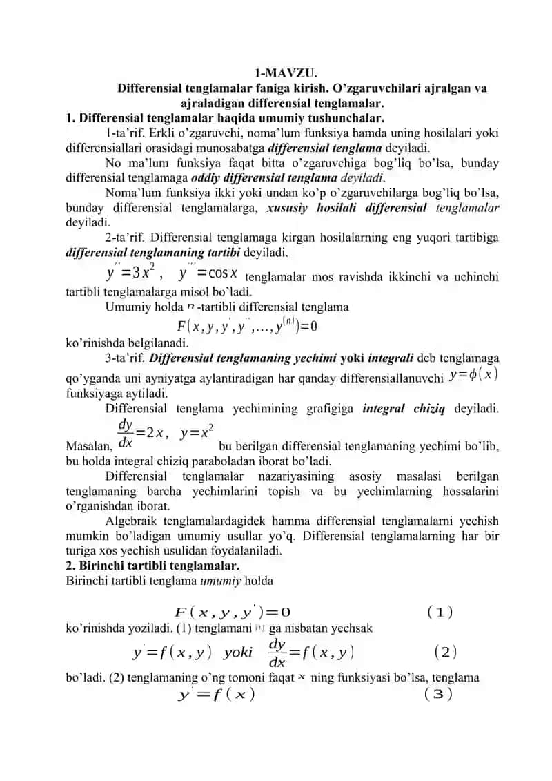 Differensial tenglamalar 4