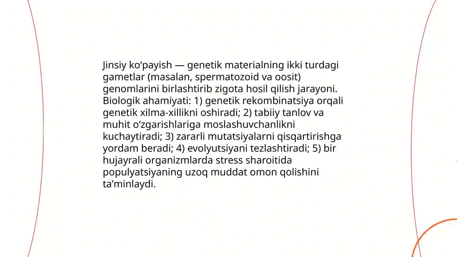 Jinsiz va jinsiy koʻpayishning biologik ahamiyati 4