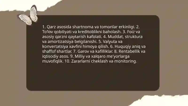 Xalqaro kreditning mohiyati va tamoyillari 4