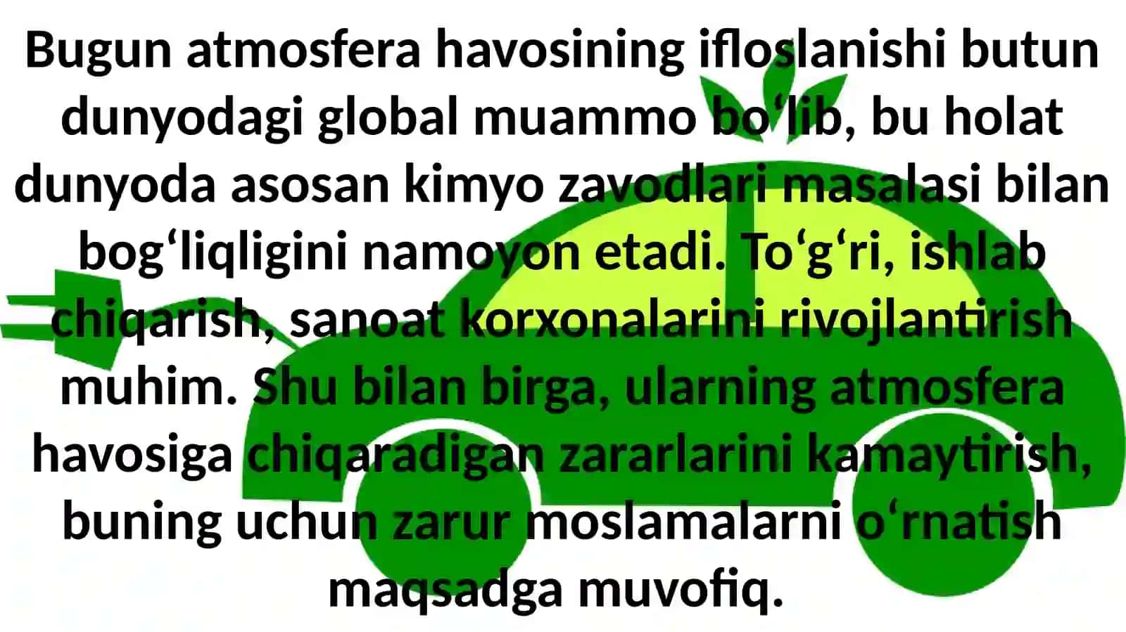 Atmosferani avtotransportlar bilan ifloslanishi 4