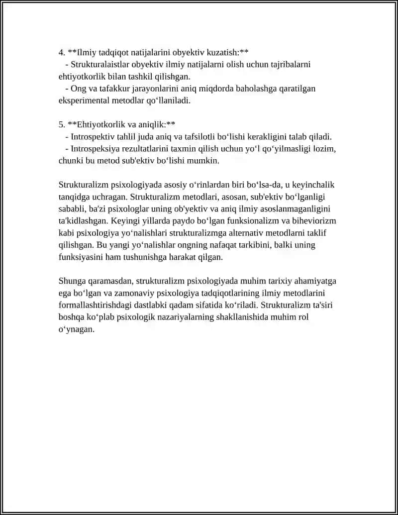 PSIXOLOGIYA MAKTABLARI. PSIXOLOGIYANING TADQIQOT METODLARI 4