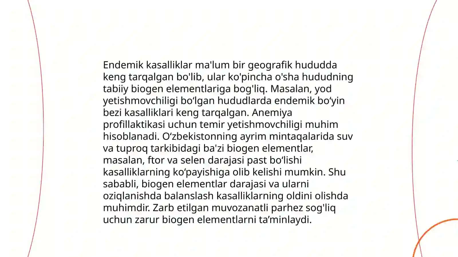 Biogen elemnetlar konsentratsiyasi ōzgarishi bilan boĝliq endemik kasb kasalliklari 4