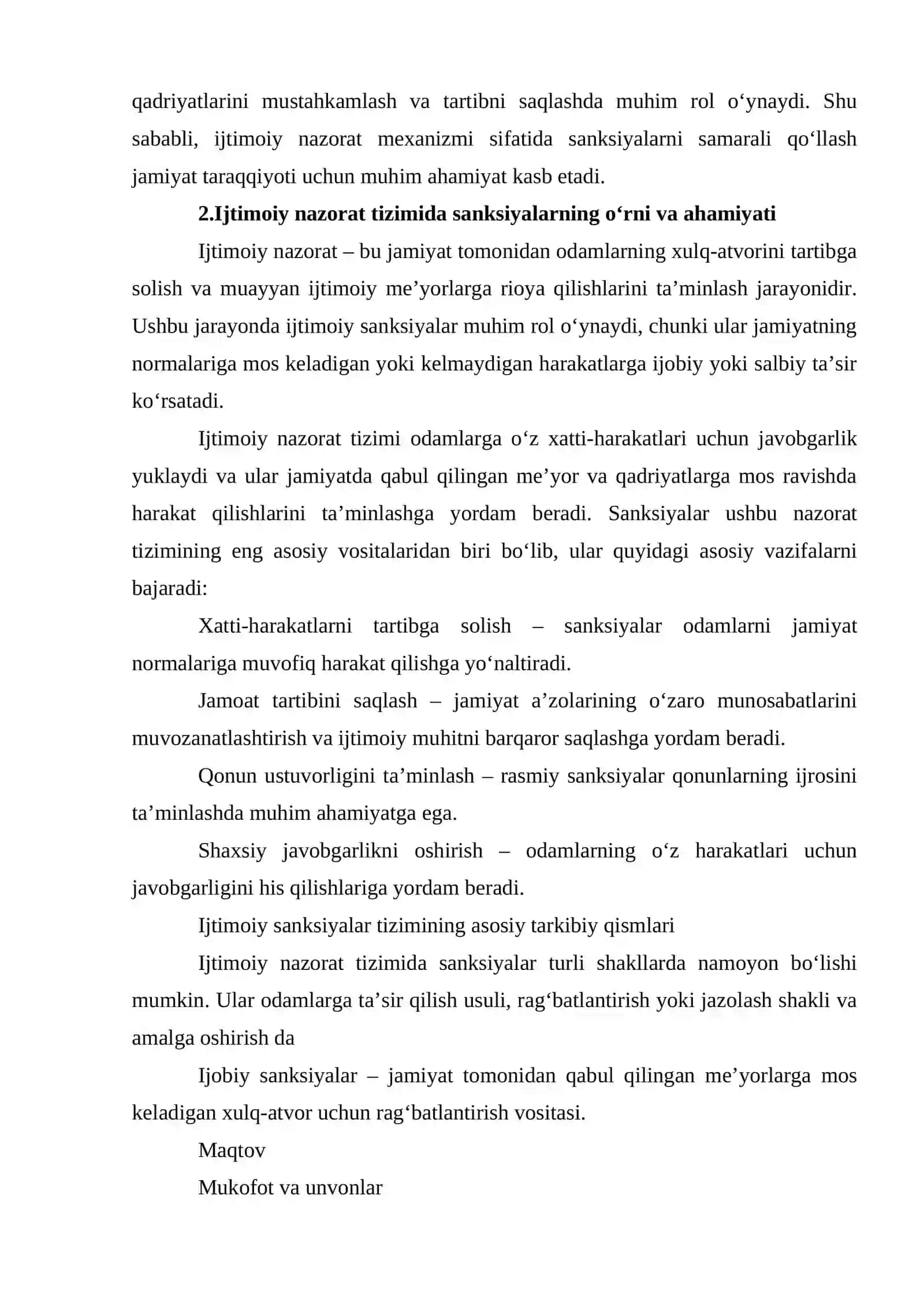 Ijtimoiy sanksiyalar ijtimoiy nazorat elementi sifatida 4