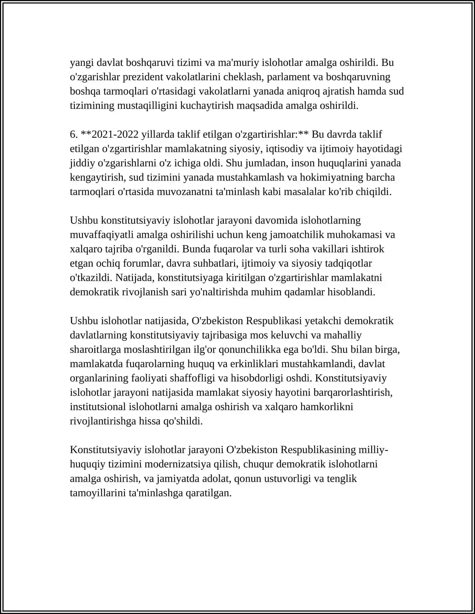 O'ZBEKISTON RESPUBLIKASING YANGI TAHRIRDAGI KONSTITUTSIYASINI QABUL QILINISHI 4