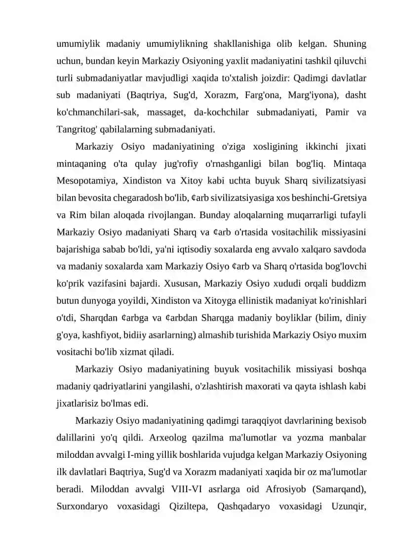 O'rta Osiyo qadimgi davr tarixiy madaniy jarayonlari 4