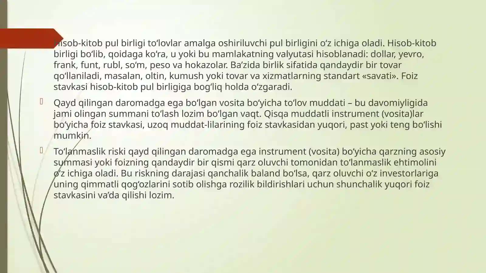 Moliyaviy bozor stavkalari 4