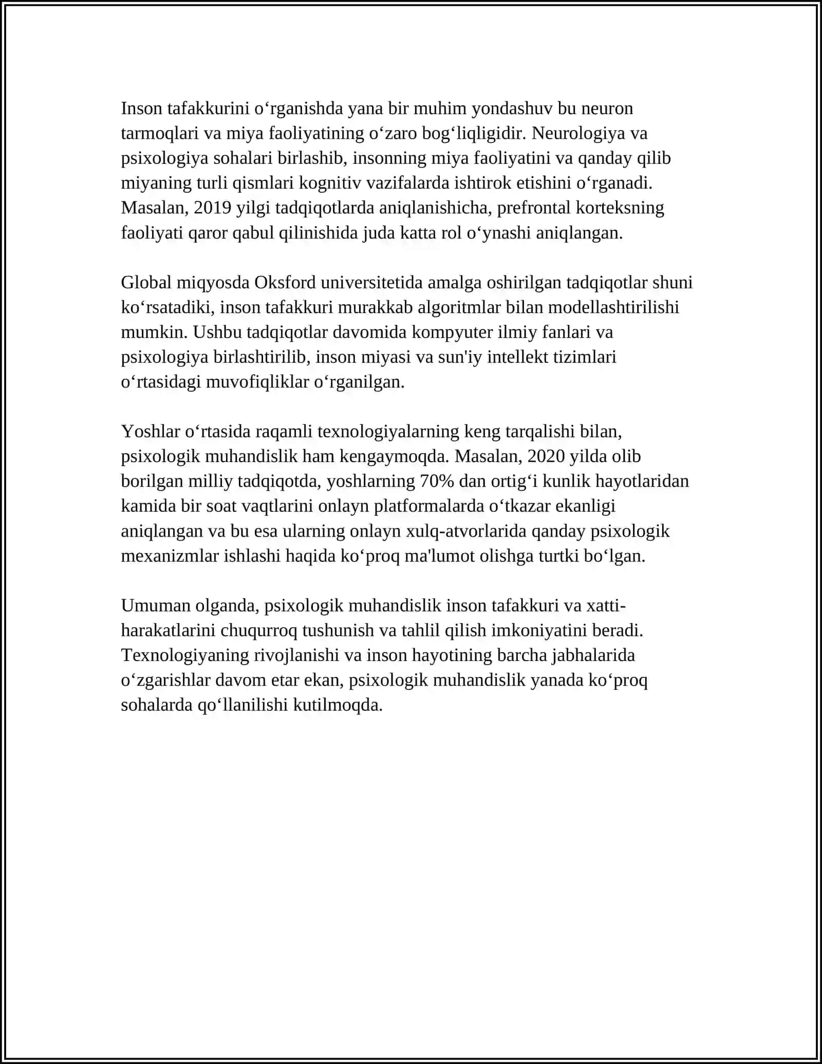 PSIXOLOGIYA ILMI INSON RUHIYATINING INJINERI SIFATIDA 4