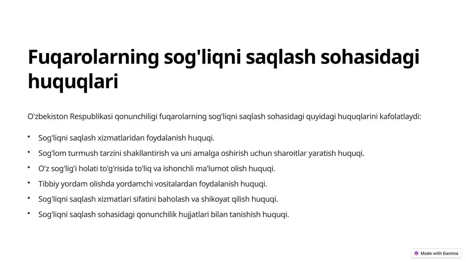 FUQAROLAR SOG'LIG'INI SAQLASH TO'G'RISIDAGI QONUN VA UNING MOHIYATI 4