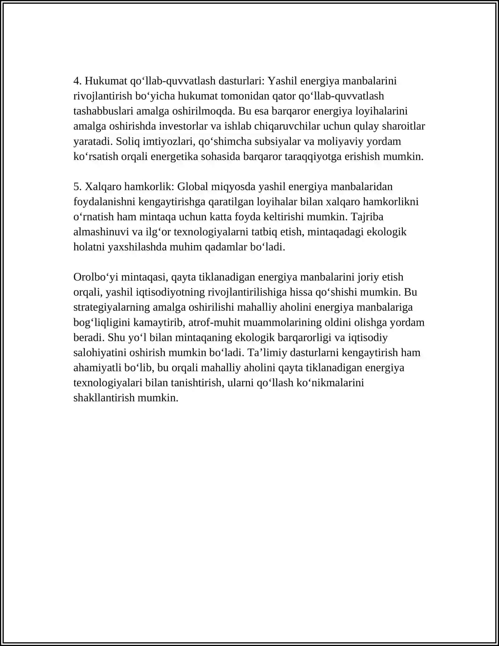 OROLBO'YI HUDUDIDA YASHIL IQTISODIYOTNI RIVOJLANTIRISH ISTIQBOLLARI 4