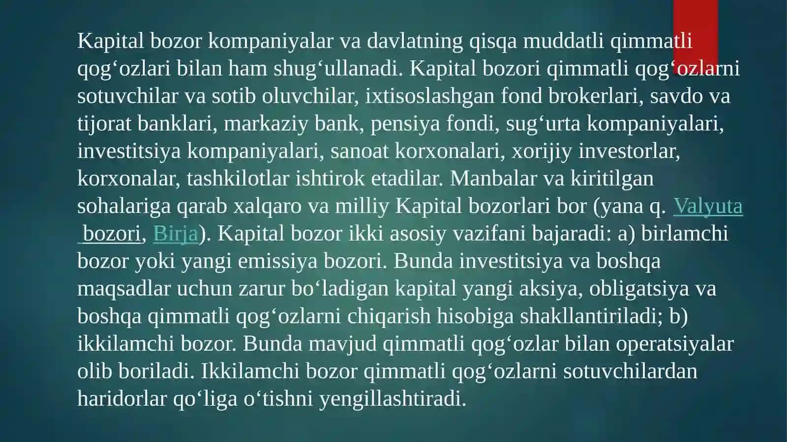Kapital bozori va uni tashkiletish. YEVROBOZORLARNING YUZAGA KELISHI VA ULARDAGI OPERATSIYALAR 4