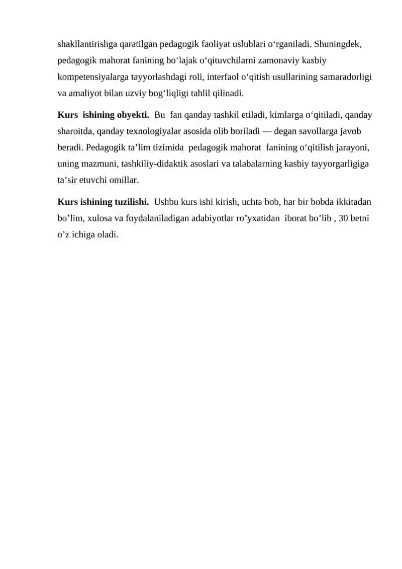 Zamonaviy ta’lim jarayonida pedagogik mahorat fanini o‘qitishga qo‘yiladigan talablar 4