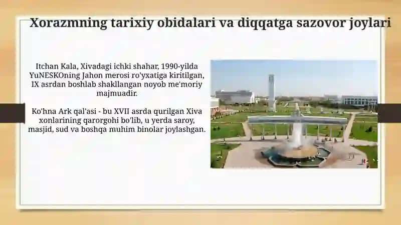 Xorazm viloyatining turizm iqtisodiyoti 4