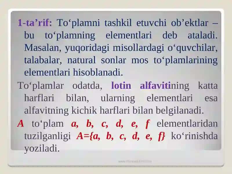 To’plamlar tushunchasi 4