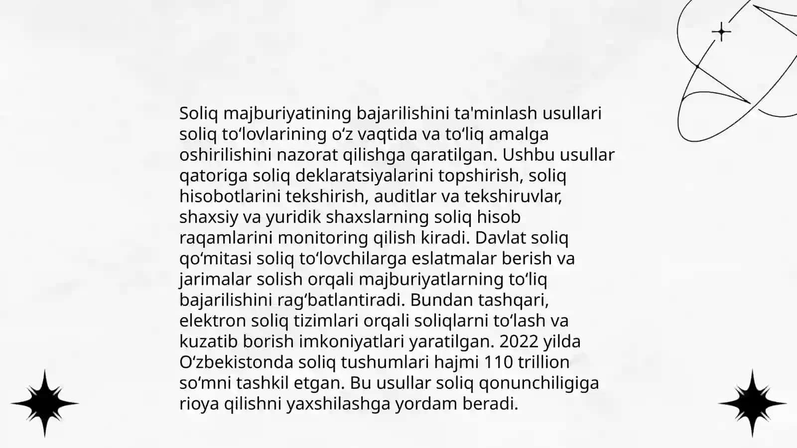 Soliq toʻlovchining mol mulkini olib qoʻyish, soliq majburiyatining bajarilishini taminlash usuli 4