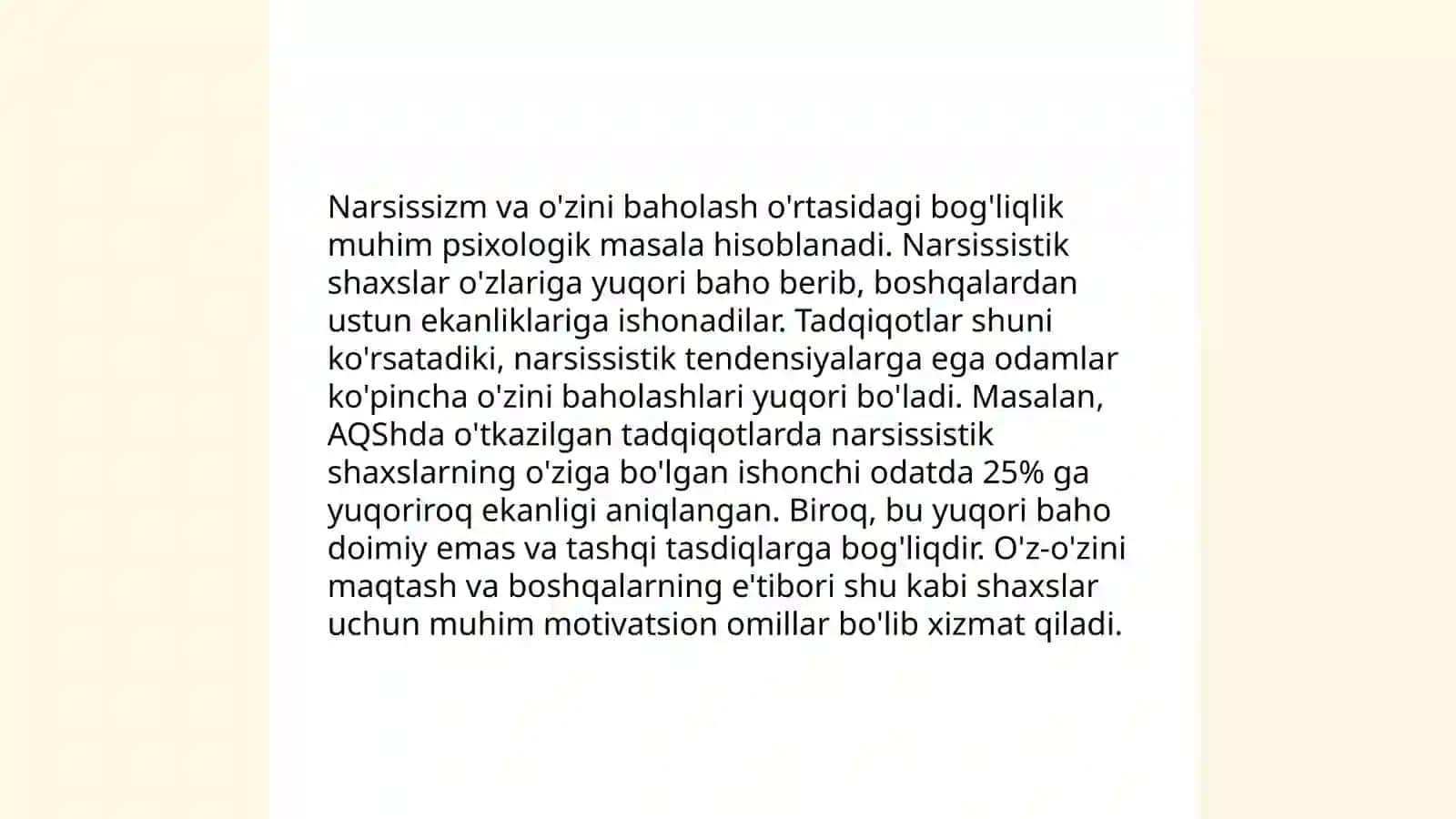 Narsissistik shaxsiyat buzilishi 4