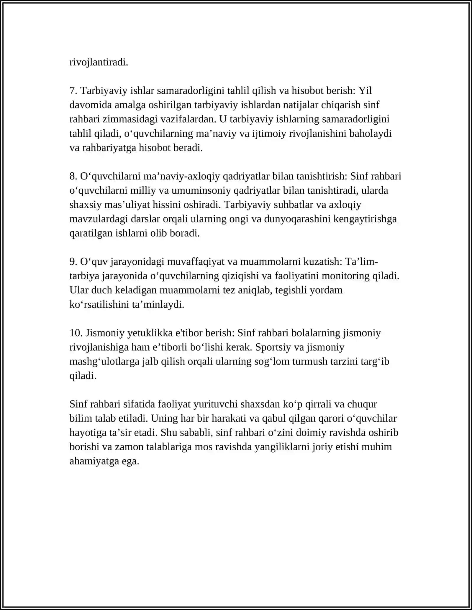 MAKTABDAGI TARBIYAVIY ISHLAR TIZIMIDA SINF RAHBARINING FAOLIYATI 4