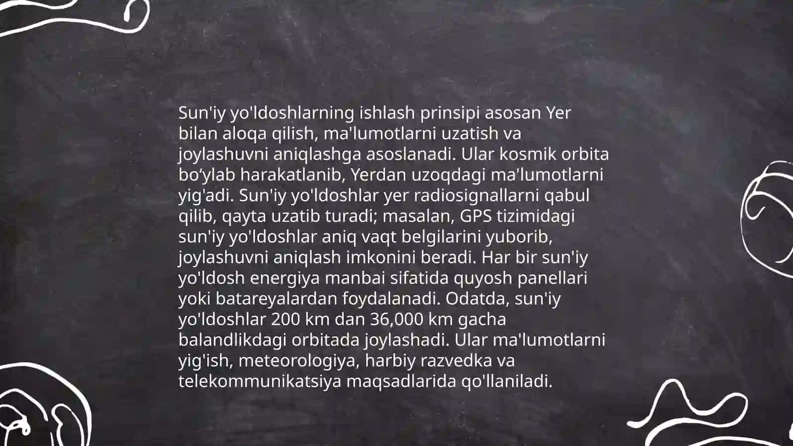 Suniy yo’ldoshlar va kosmik stantsiyalar 4