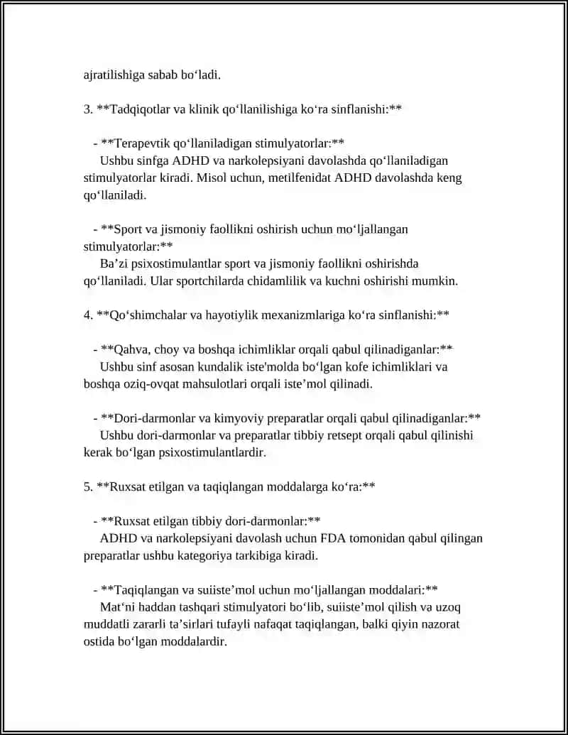 PSIXOSTIMULYATORLARNING FARMAKOLOGIK XUSUSIYATI 4