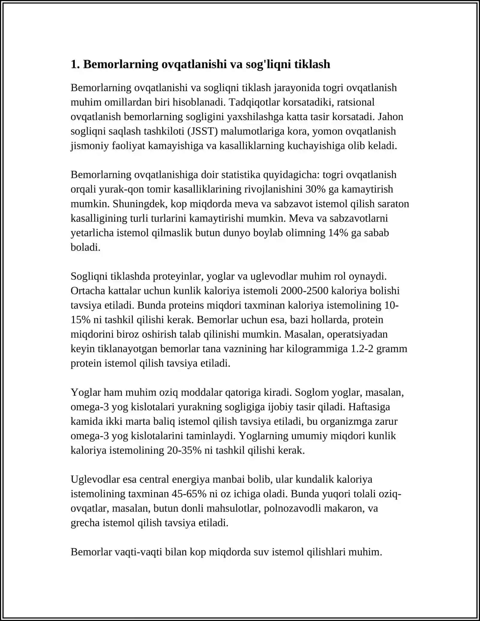 BEMORLARNING OVQATLANISHI. SHIFOBAXSH OVQATLANISH HAQIDA TUSHUNCHA. PARHEZ STOLLAR HAQIDA TUSHUNCHA, BEMORLARGA OVQAT TARQATISH TARTIBI 4