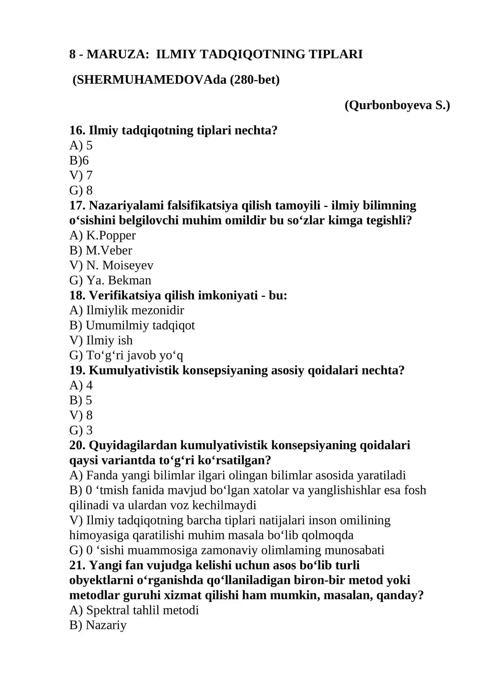 MARUZA: ILMIY TADQIQOTNING TIPLARI (SHERMUHAMEDOVAda 280-bet) 4