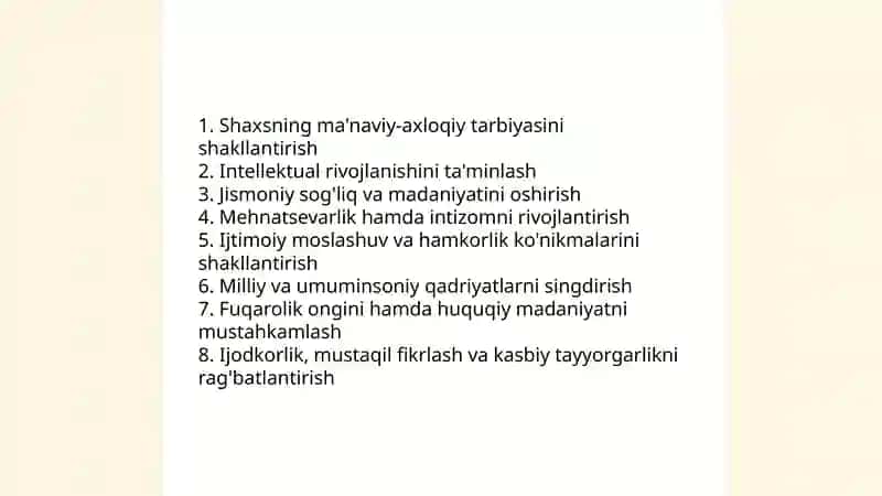 Tarbiyaning umumiy metodlari.Tarbiya haqida tushuncha 4