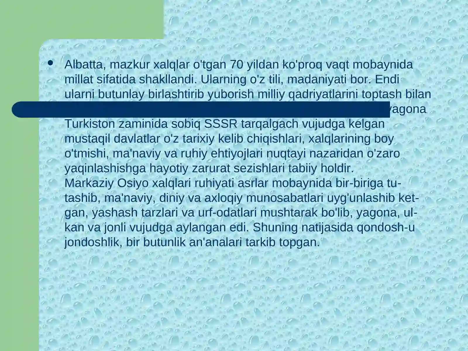 O‘zbekiston mintaqasida tinchlik va barqarorlikni taminlash borasida olib borgan siyosati 4