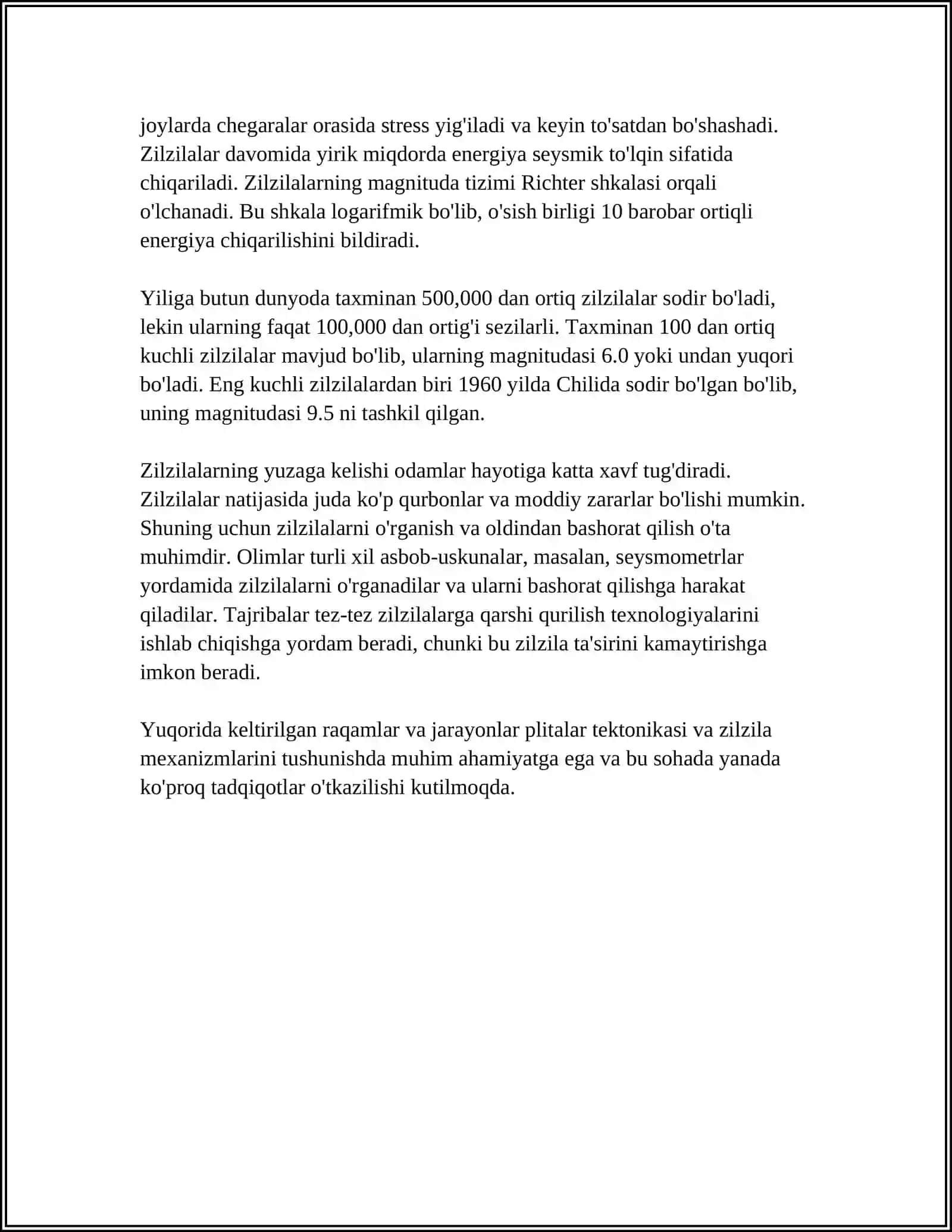 ZILZILA JARAYONI VA UNI RELYEF HOSIL BO'LISHIDAGI O'RNI 4