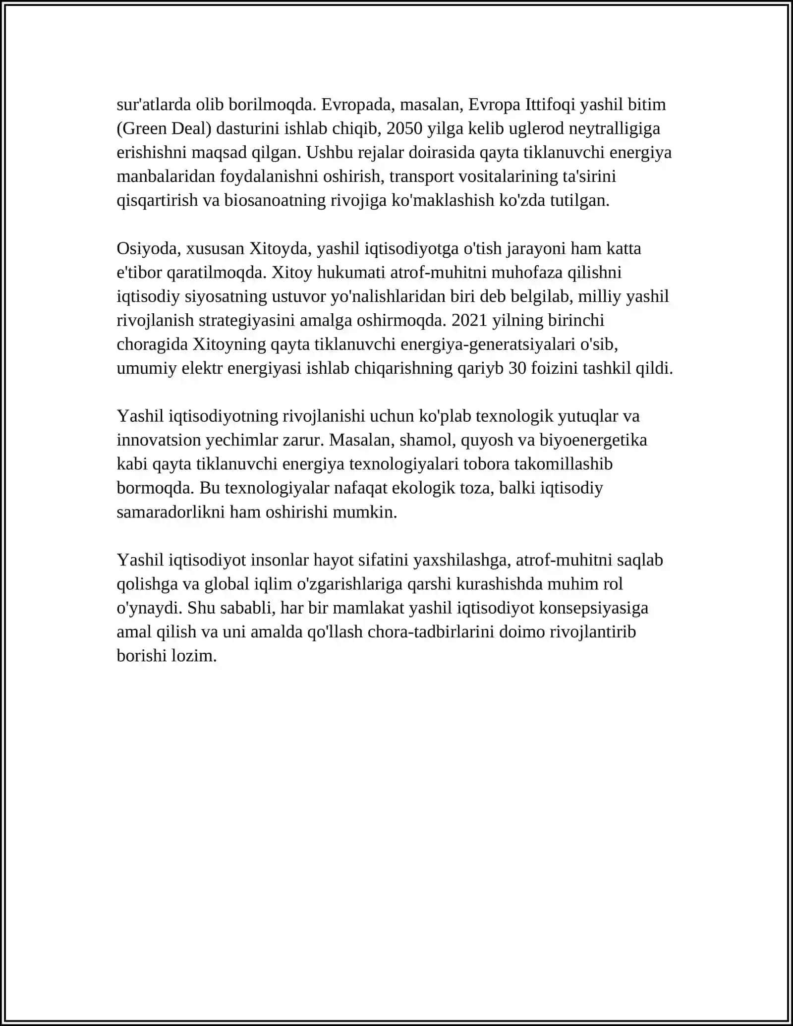 Yashil iqtisodiyot tushunchasi 4