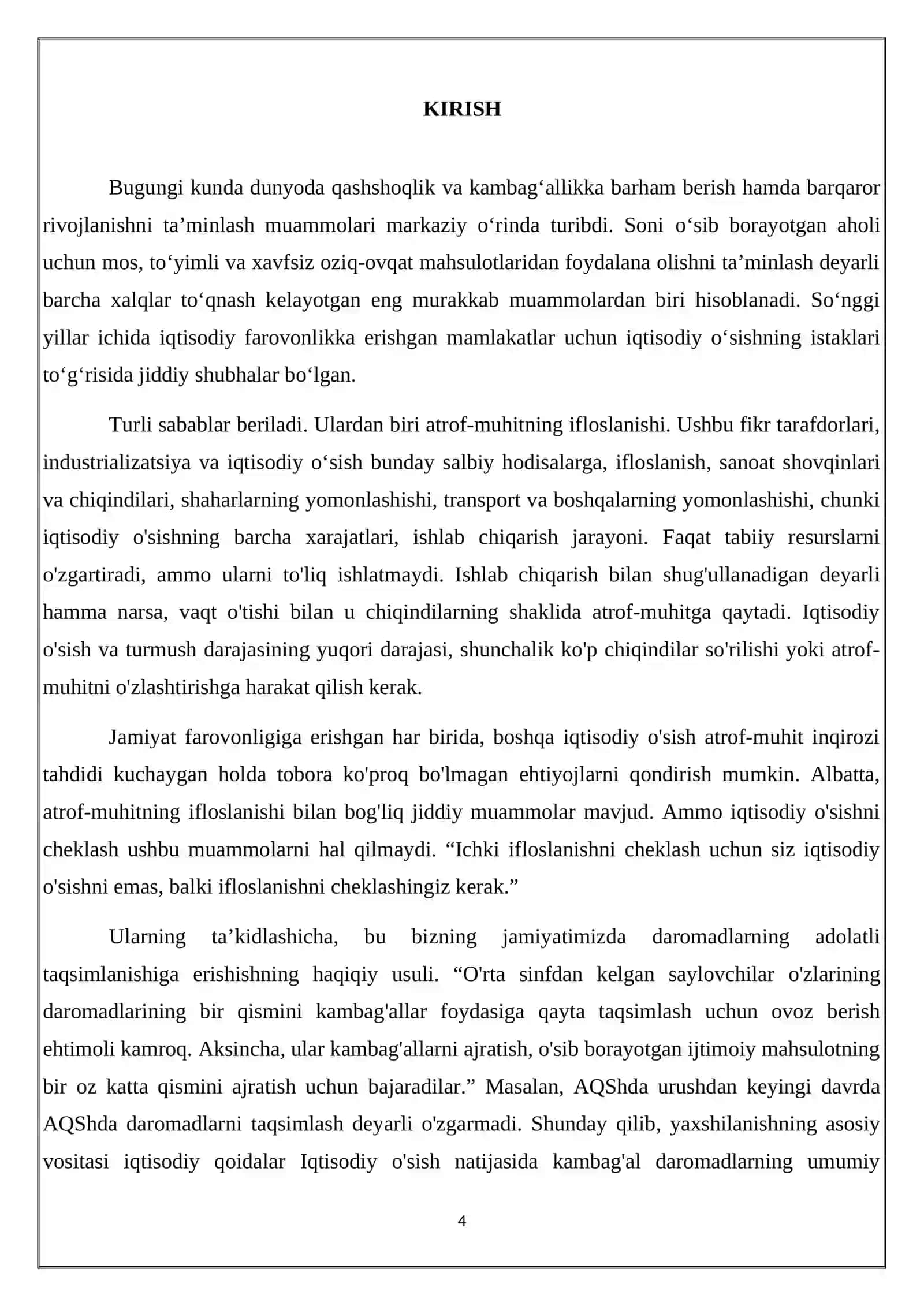 KURS ISHI - IQTISODIYOT NAZARIYASI 4