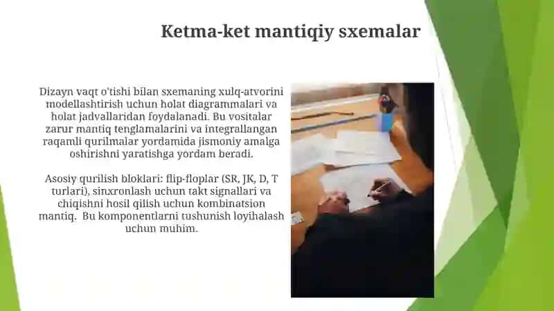 Ketma-ketlikli raqamli qurilmalarni mantiqiy loyihalash asoslari 4