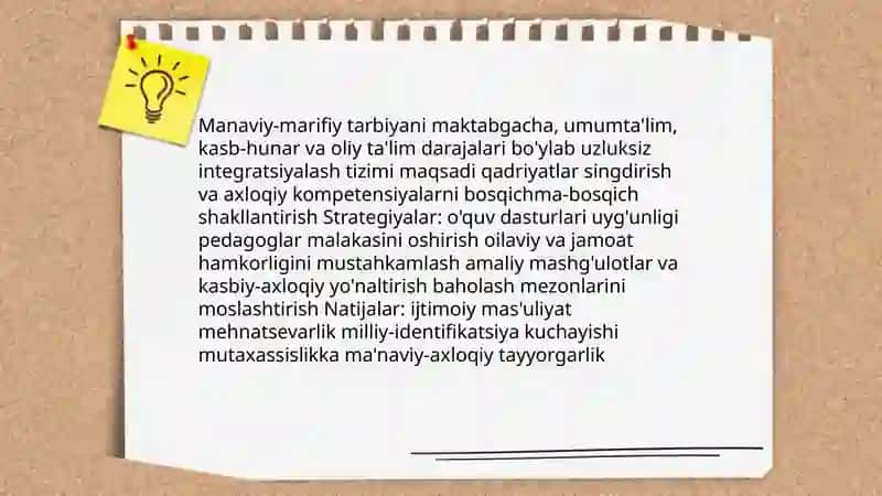 Uzliksiz talim tizmida manaviy-marifiy tarbiyaning roʻli 4