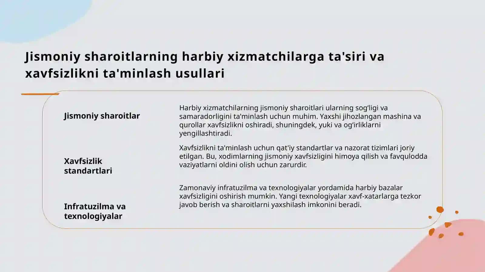 Harbiy xizmatchilarning mehnat sharoitlari 4
