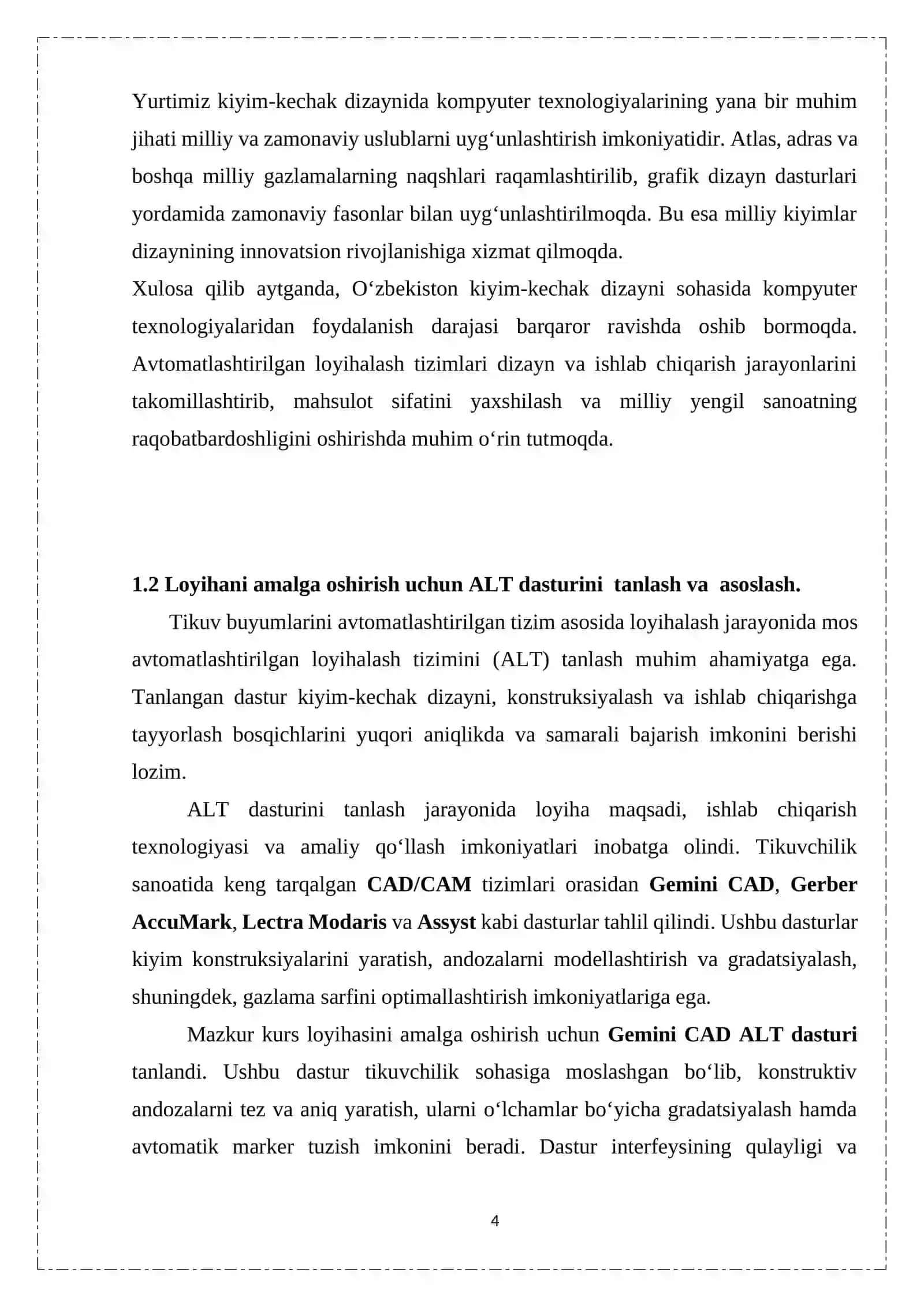 ALT tizimida djensi matosidan o‘smir yoshli qizlar uchun kombinatsiyashgan shimi  dizayn eskizini  va konstruksiyasini  ishlab chiqish 4