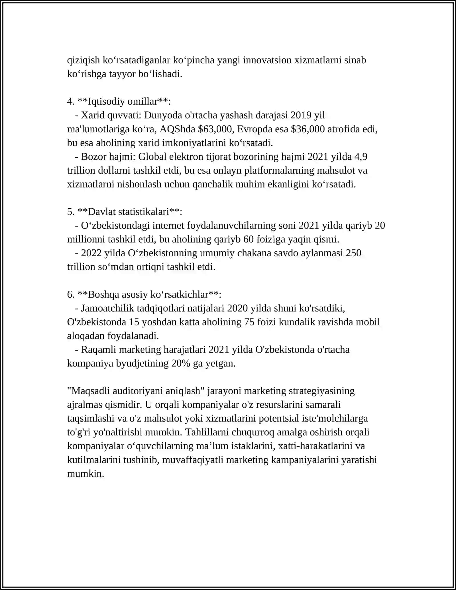 IITIMOIY TARMOQLARDA MARKETING STRATEGIYALARINI ISHLAB CHIQISH 4