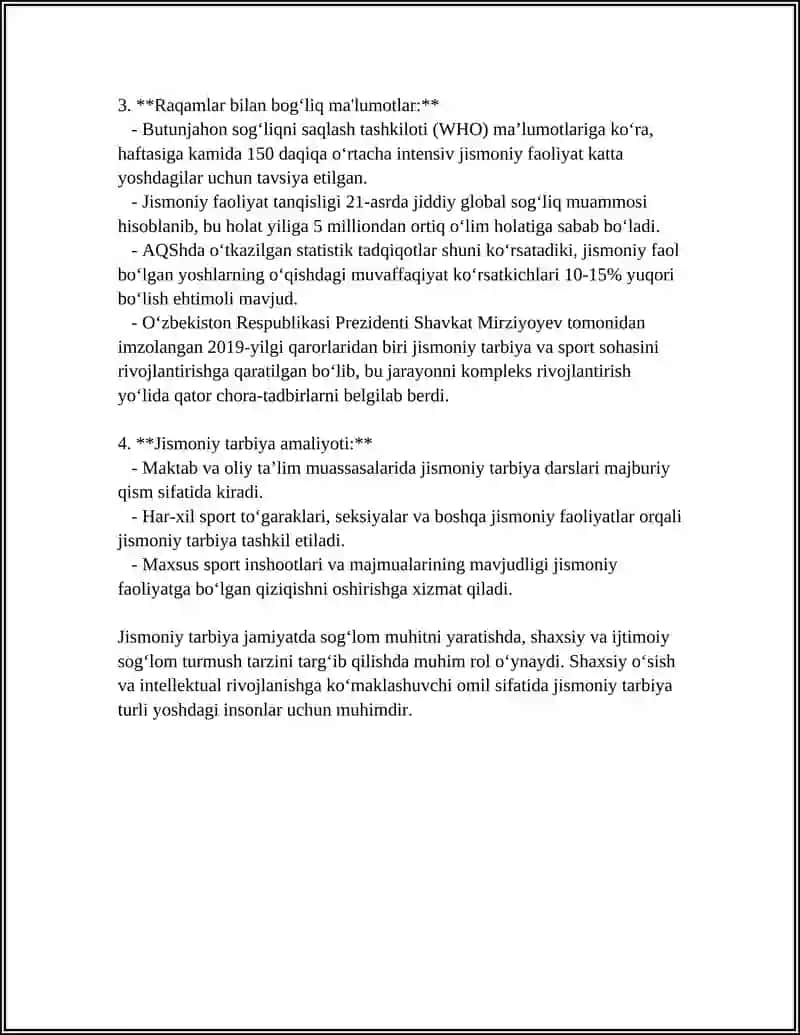 Jismoniy Tarbiya Maqsadlari va Vazifalari 4