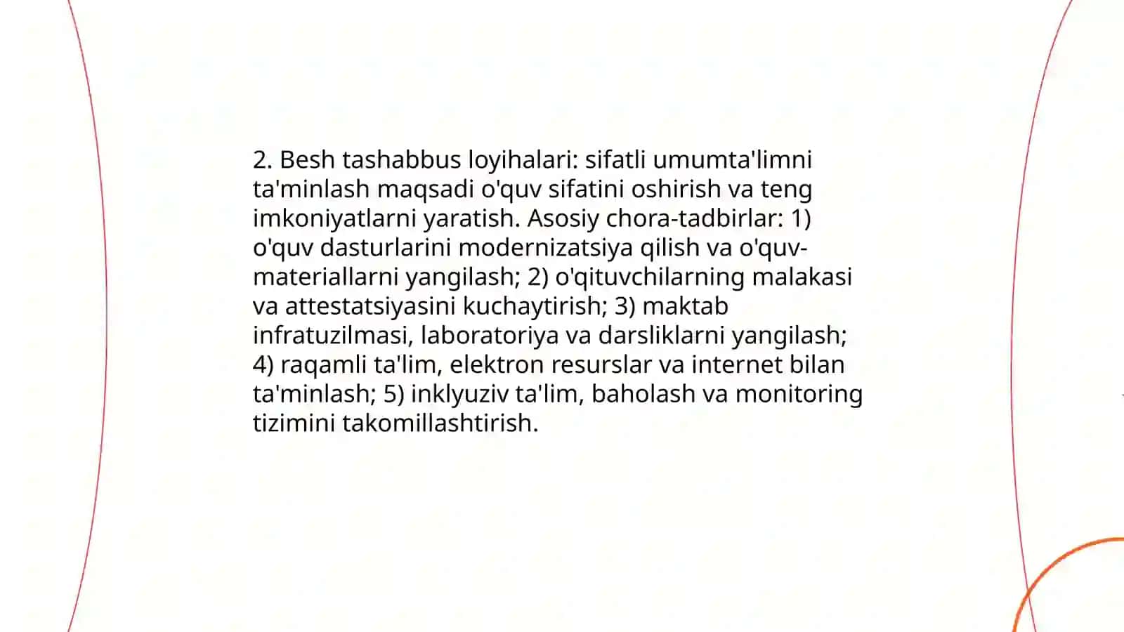 Besh tashabbus loyihalari 4