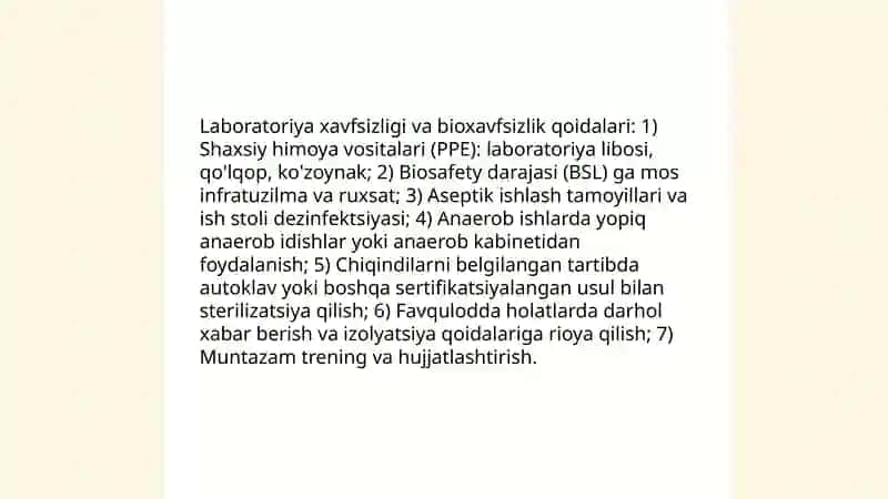 Aerob va anaerob bakteriyalarning sof kulturalarini ajratib olish 4